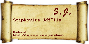 Stipkovits Júlia névjegykártya